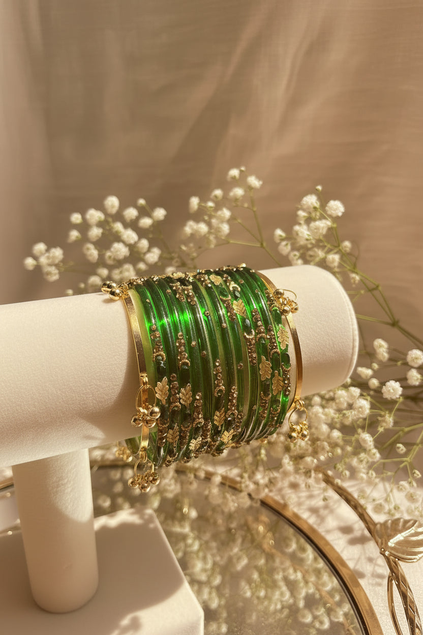 Green Leaf Kashmir Bangles